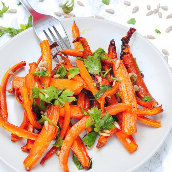 Stewed carrots with ginger oil