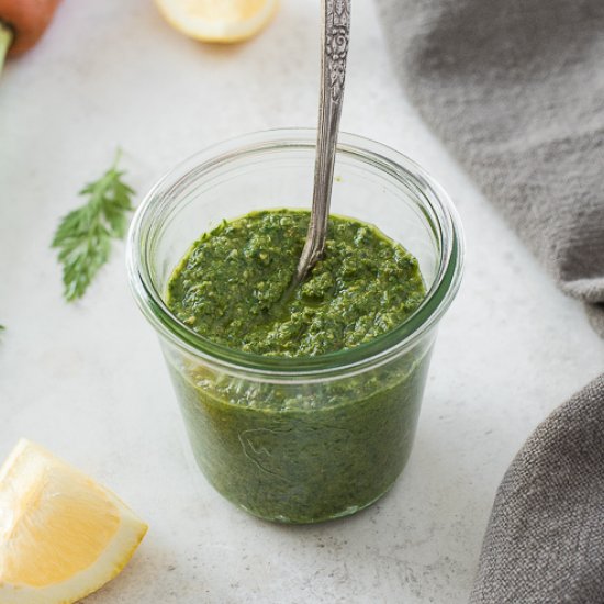 Carrot Top Pesto