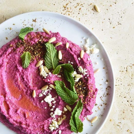 Pickled Beet Hummus White Bean Dip