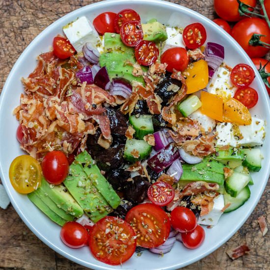 Bacon Avocado Greek Salad – Keto