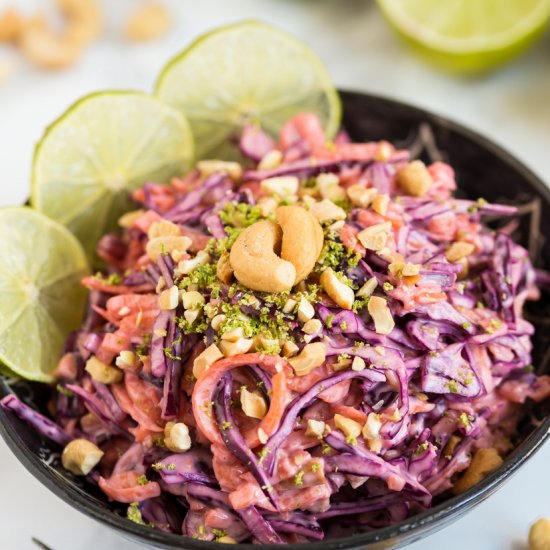 Thai-inspired red cabbage slaw