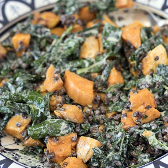 Kale and sweet potato salad