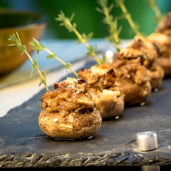 Crispy Stuffed Button Mushrooms