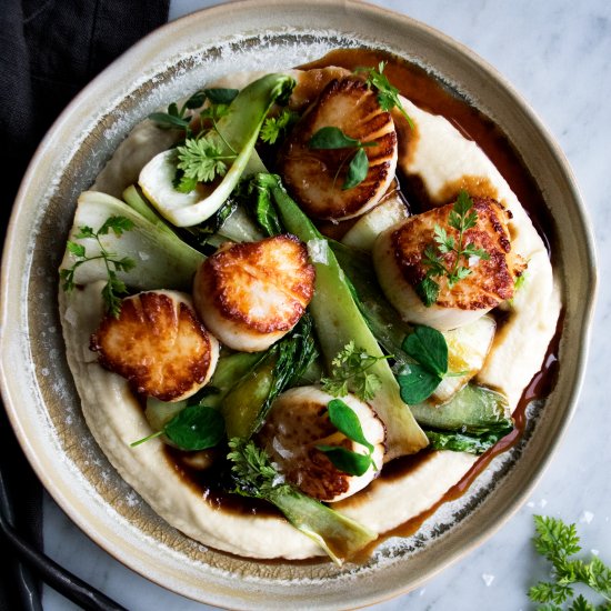 Seared Scallops with Bok Choy