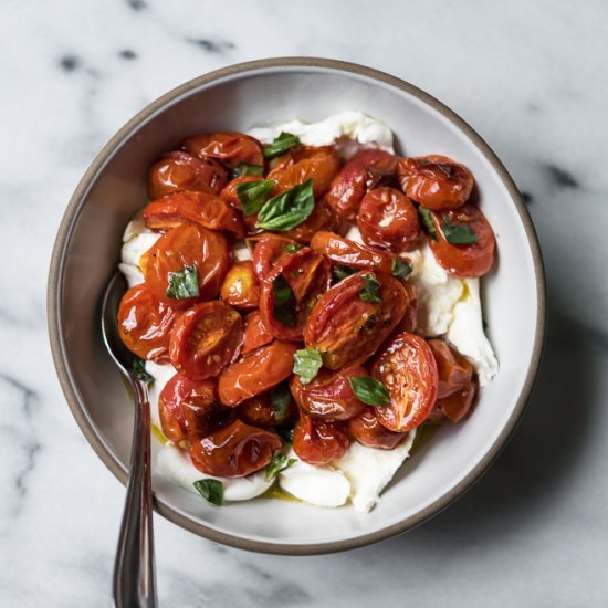 Oven Roasted Tomatoes & Burrata