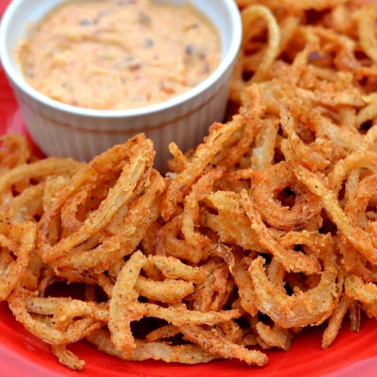 Onion Straws with Chipotle Pepper