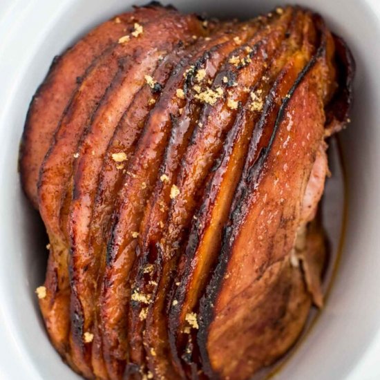 Slow Cooker Honey Glazed Smoked Ham