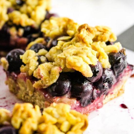 Easy Blueberry Oatmeal Crumble Bars