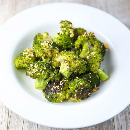 Ginger Sesame Roasted Broccoli