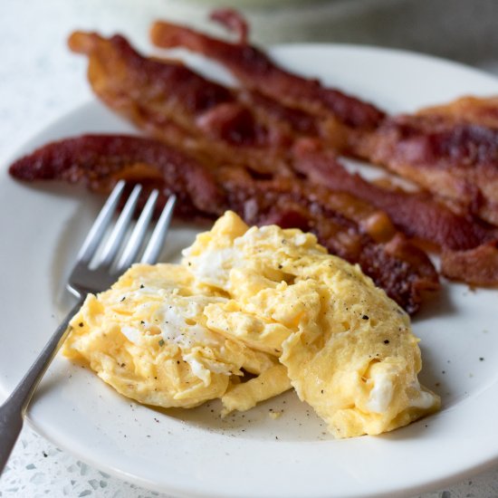 Scrambled Eggs in Bacon Fat