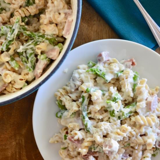 Cheesy Ham Asparagus Pasta