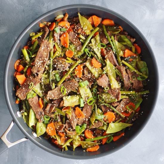 Vegetable and Flank Steak Stir Fry