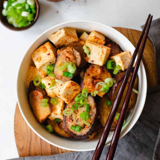 Spicy Miso Eggplant Tofu