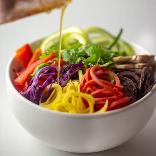 Ginger Miso Dressing Rainbow Salad