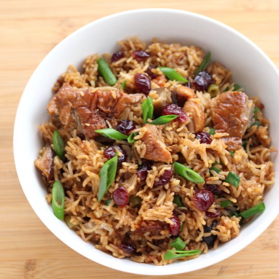 Cranberry BBQ Sauce Duck and Rice