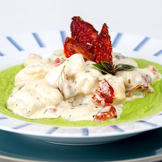 Creamy Gnocchi with Pea Puree