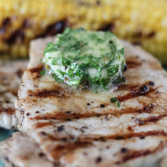 Pork Chops with Garlic Herb Butter