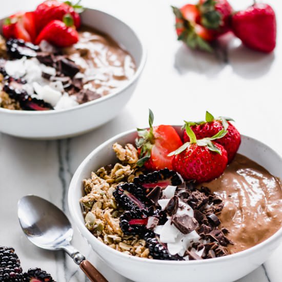 Chocolate & PB Smoothie Bowls