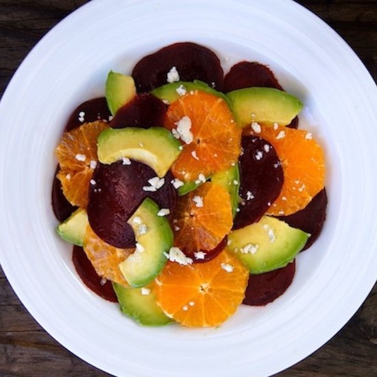 Avocado-Beet and Tangerine Salad