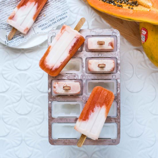 Red Papaya & Coconut Milk Ice Pops