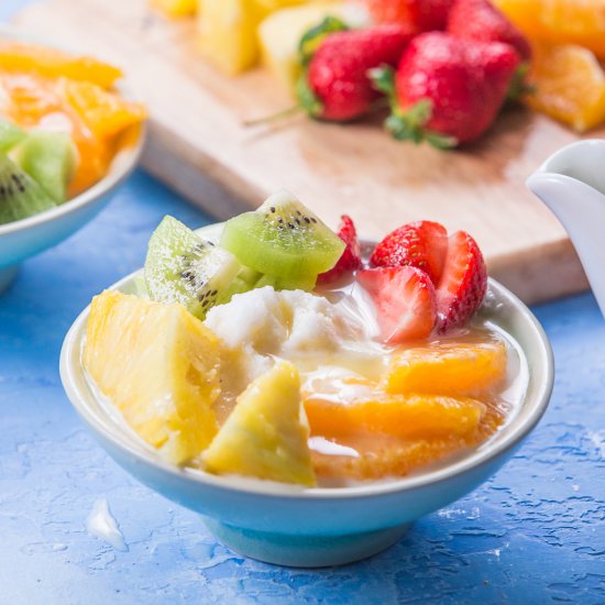 Fruits Shaved Ice Milk