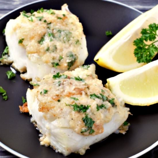 Skillet Roasted Cod Garlic Butter