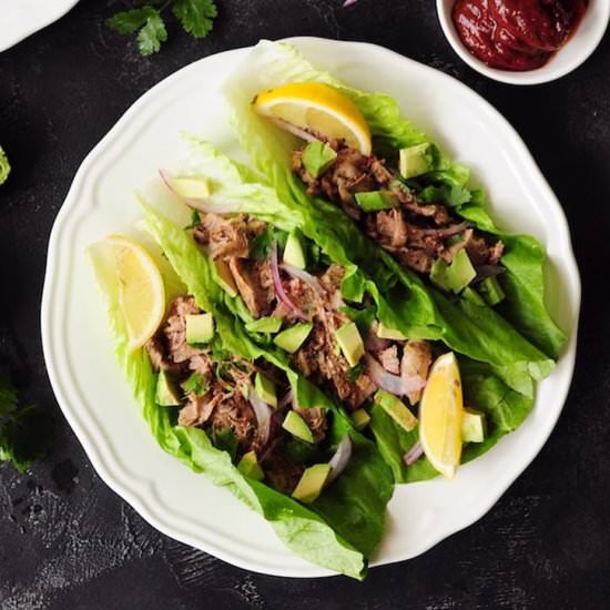 Pulled Pork Mexican Lettuce Wraps