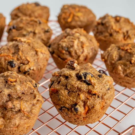 Healthy Carrot Cake Muffins