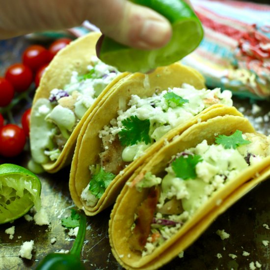 Grilled Fish Tacos with Spicy Slaw