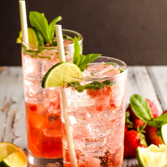 Non Alcoholic Strawberry Mojito