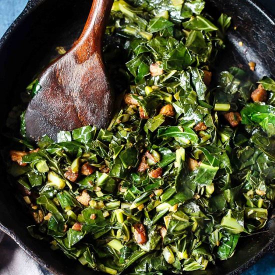 Spicy Pork Belly Collard Greens