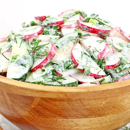 Chives, Radish, and Cucumber Salad