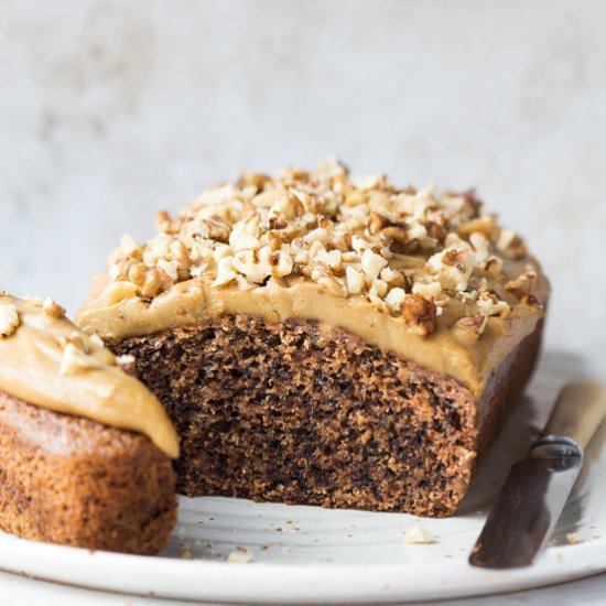 Vegan coffee walnut cake (GF)