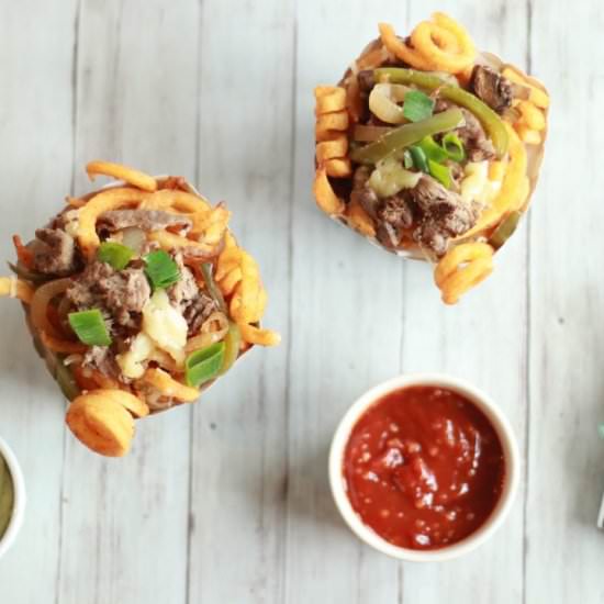 Loaded Philly Cheese Steak Fries