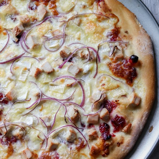 Cranberry Brie Chicken Pizza