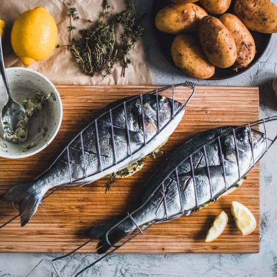 Grilled gilt-head bream