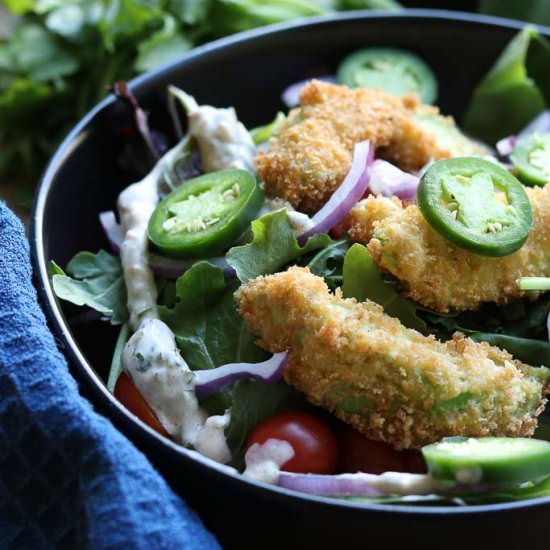 Fried Avocado Chicken Salad