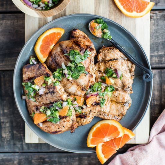 Kombucha Chicken with Orange Salsa