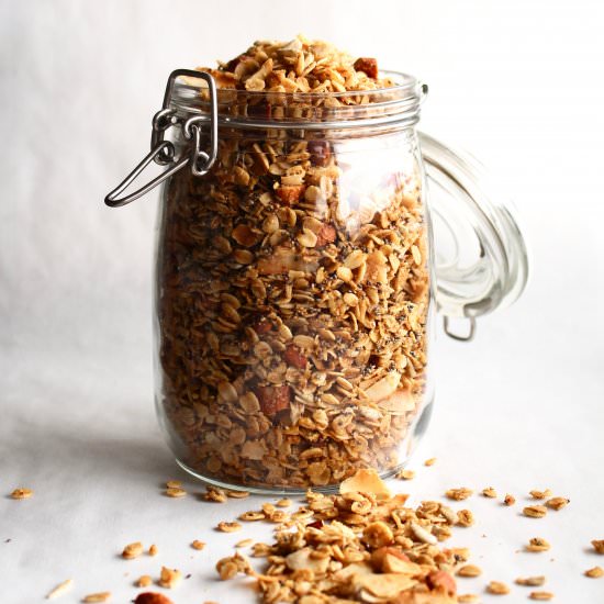 Homemade Granola with flax and chia