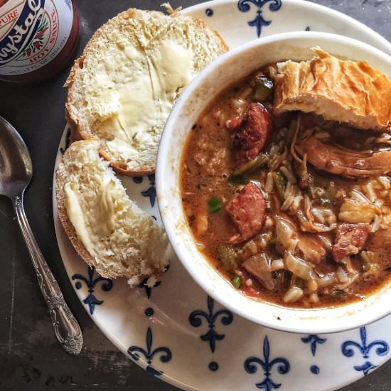 Chicken and Sausage Gumbo with Okra