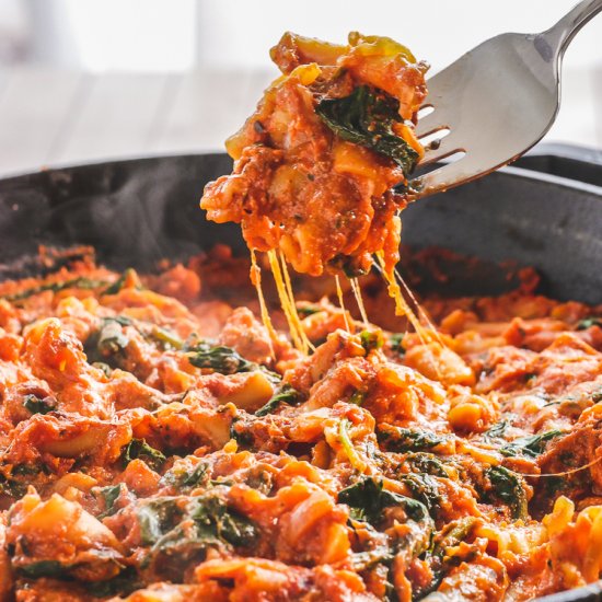 Skillet Lasagna with Spinach