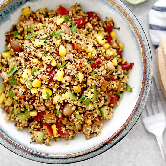 Quick and easy Mexican quinoa salad