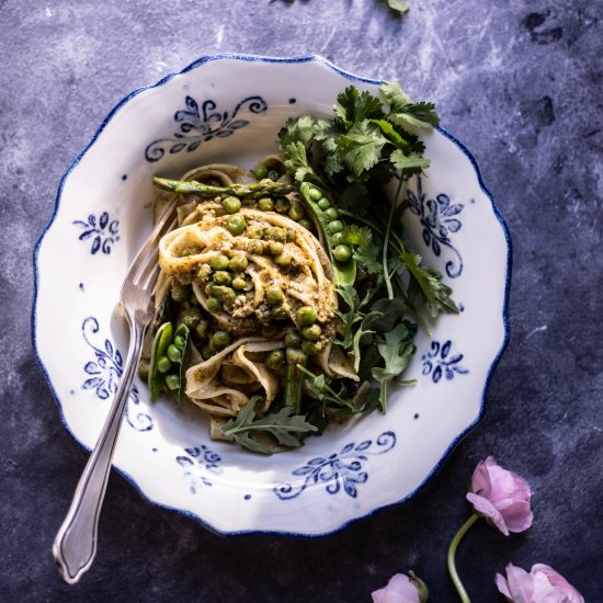 Arugula,Spring Pea,Asparagus Pasta