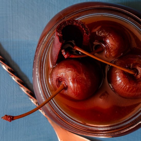 Spiced pickled cherries