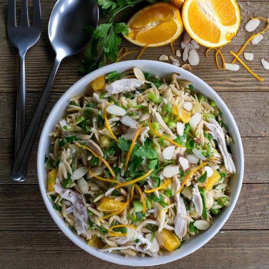 Orange Chicken Orzo Salad