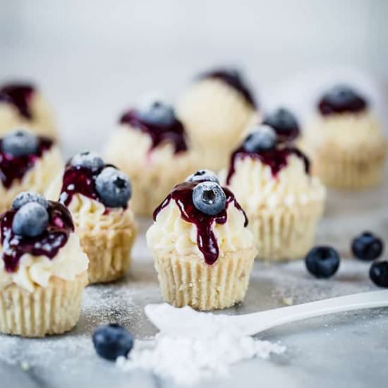 Keto Blueberry Lemon Cheesecakes