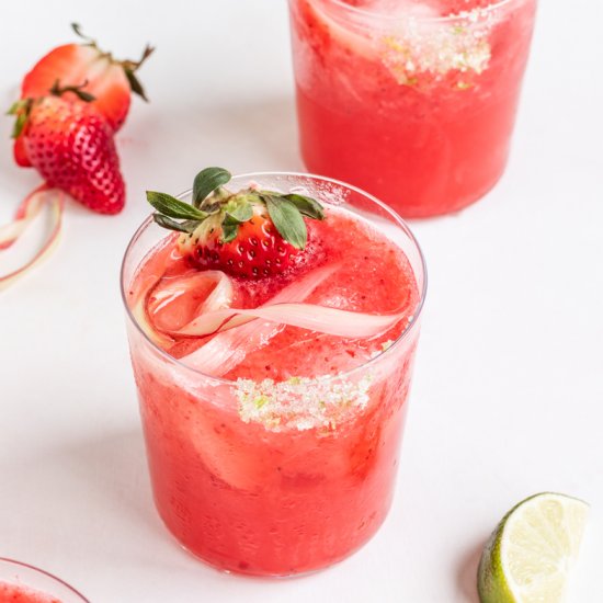 Frozen Strawberry Rhubarb Margarita