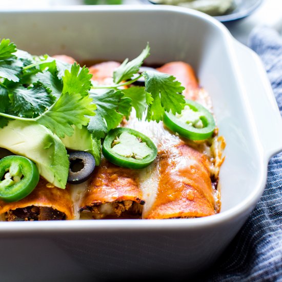 Cheesy Vegetarain Tofu Enchiladas