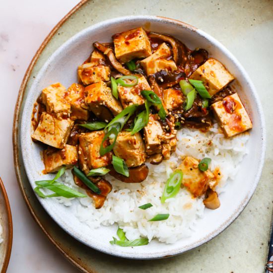 Vegetarian Shiitake Mapo Tofu