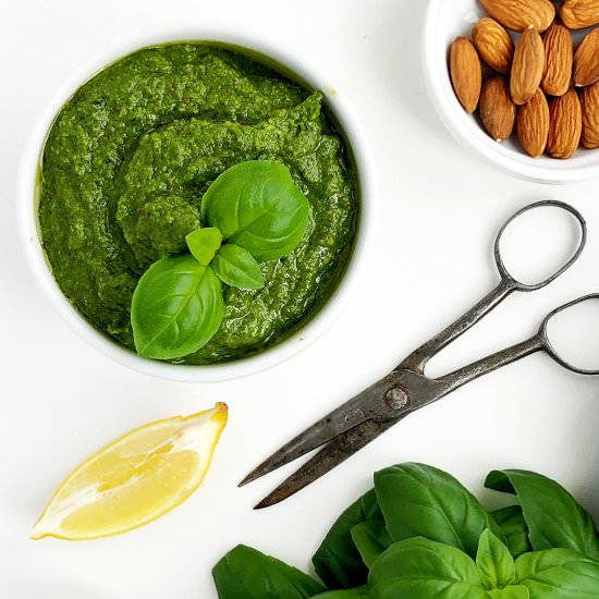 Basil Pesto Sauce without Cheese